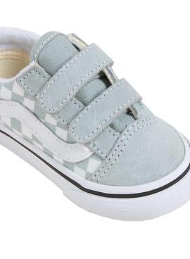 Turnschuhe Vans Old Skool Checkerboard türkis