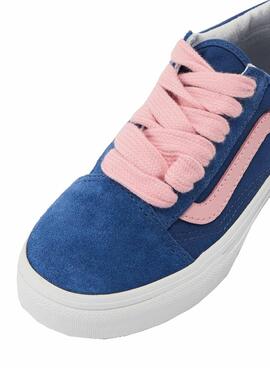 Turnschuhe Vans Old Skool Teen blau und rosa