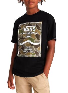 T-shirt Vans Print Box Schwarz für Kinder.