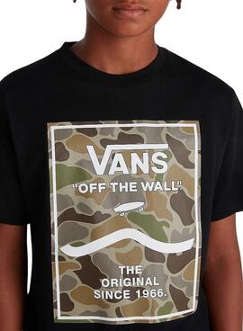 T-shirt Vans Print Box Schwarz für Kinder.