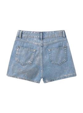 Short  denim Mayoral Silber High-Waist  für Mädchen