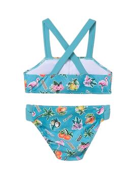 Bikini Mayoral bedruckt türkis für Mädchen.