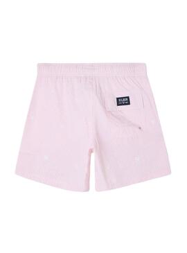 Badeshorts Silbon gestreift rosa für Herren