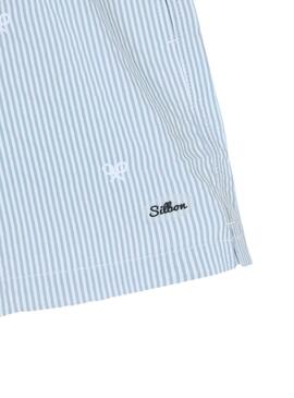 Badehose Silbon gestreift blau für Männer
