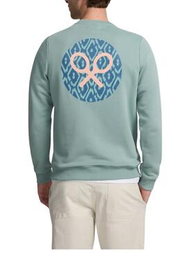 Sweatshirt Silbon Circle türkis für Männer.