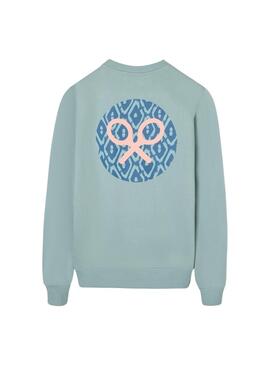 Sweatshirt Silbon Circle türkis für Männer.