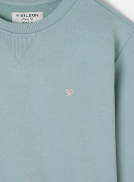 Sweatshirt Silbon Circle türkis für Männer.