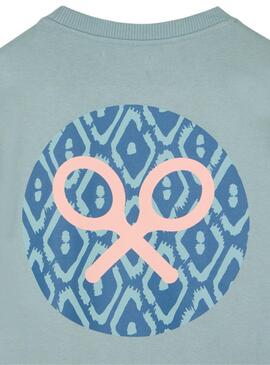 Sweatshirt Silbon Circle türkis für Männer.