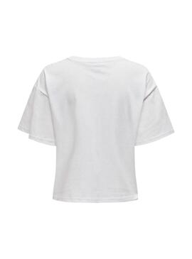 T-Shirt Only Terza mit weißen Nieten-Taschen für Frauen.