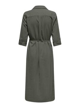 Kleid Only Hemdblusenkleid Aris in Grün für Damen