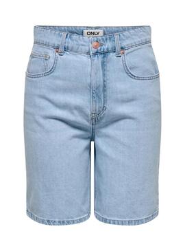 Bermuda Only Robyn denim azul claro para mujerBermuda Only Robyn hellblaue Denim für Frauen