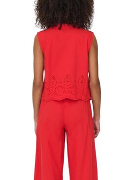 Bluse Only Roxanne Resort rot für Frauen.