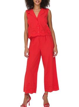 Bluse Only Roxanne Resort rot für Frauen.