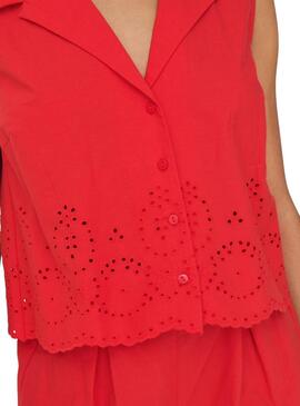 Bluse Only Roxanne Resort rot für Frauen.