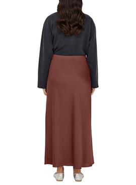 Rock Only Chigo in Granatrot Satin für Damen.