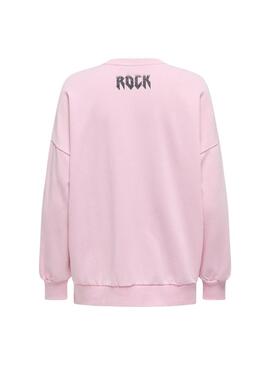 Sweatshirt Only Lucinda Oversize rosa für Frauen.