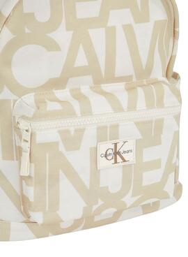 Rucksack Calvin Klein Jeans Monologo beige für Mädchen und Jungen