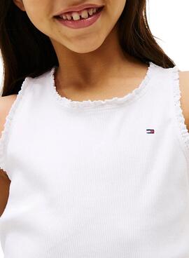 T-Shirt Tommy Hilfiger Rib Lace weiß für Mädchen