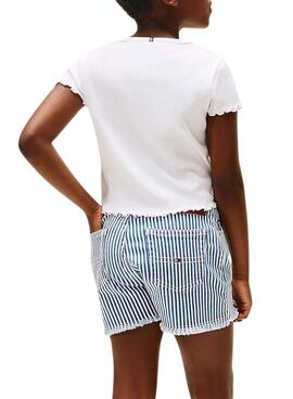 T-Shirt Tommy Hilfiger Rib weiß für Mädchen