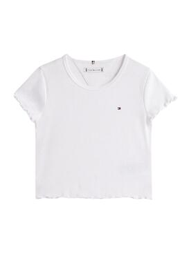T-Shirt Tommy Hilfiger Rib weiß für Mädchen