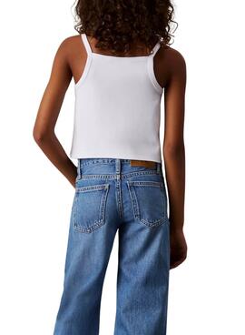 Top Calvin Klein Jeans Strap weiß für Mädchen