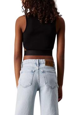 Top Calvin Klein Jeans Cut Out schwarz für Mädchen