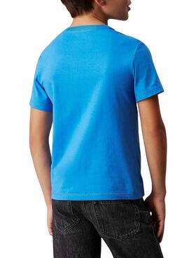 T-Shirt Calvin Klein Monogramm blau für Mädchen und Jungen