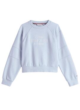 Sweatshirt Tommy Jeans Script  in Blau für Mädchen