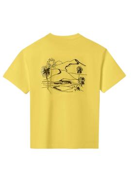 T-Shirt Mayoral mit gelb besticktem Text für Jungen.
