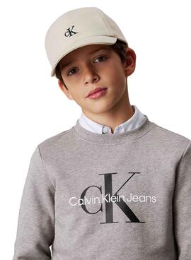 Kappe Calvin Klein Jeans Monogramm beige für Jungen und Mädchen