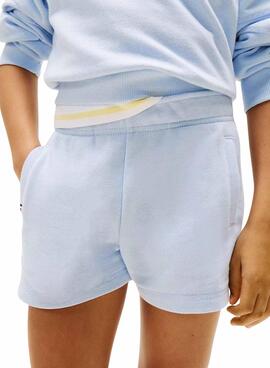 Kurze Hose Tommy Hilfiger Script blau für Mädchen.
