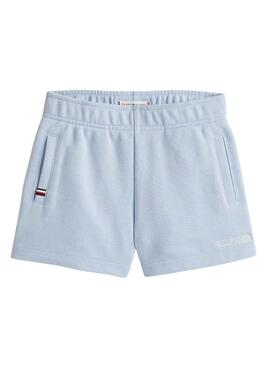 Kurze Hose Tommy Hilfiger Script blau für Mädchen.