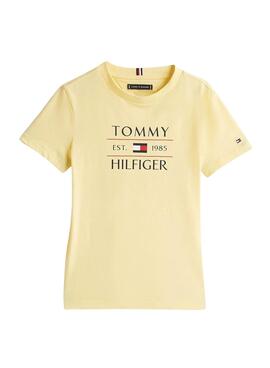  T-Shirt Tommy Hilfiger Flag Gelbes  für Kinder.