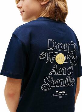 T-Shirt Tommy Hilfiger Fun in Marineblau für Kinder.