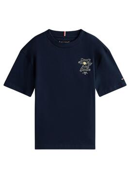 T-Shirt Tommy Hilfiger Fun in Marineblau für Kinder.