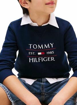  Sweatshirt Tommy Hilfiger Flag Marine für Jungen