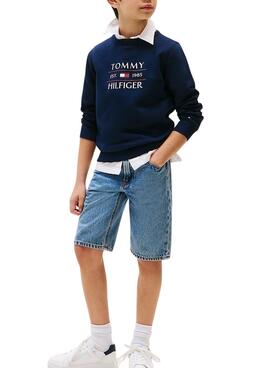  Sweatshirt Tommy Hilfiger Flag Marine für Jungen