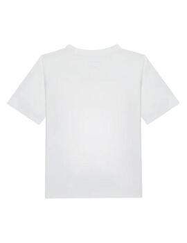 T-Shirt.  Kinder Calvin Klein Jeans Bold weißes 