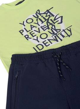Set Mayoral  Bermuda und T-Shirt mit Jungen-Nachricht