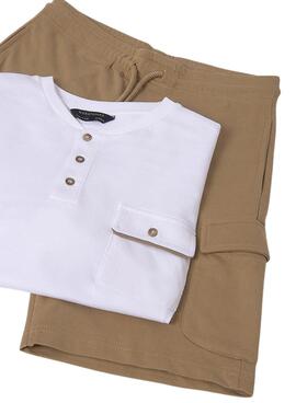 Set Mayoral ausgestoßener Bermuda und T-Shirt für Jungen.