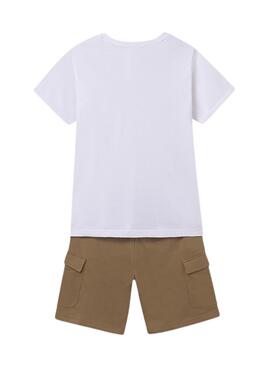Set Mayoral ausgestoßener Bermuda und T-Shirt für Jungen.