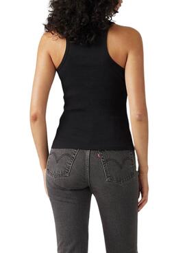 T-Shirt Levis Gemini Ärmelloses Schwarzes Damen 
