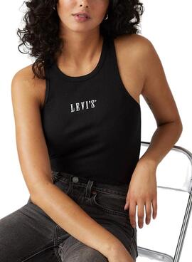 T-Shirt Levis Gemini Ärmelloses Schwarzes Damen 