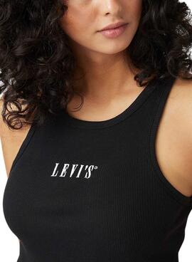 T-Shirt Levis Gemini Ärmelloses Schwarzes Damen 