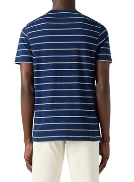 Original Levi's Housemark gestreiftes T-Shirt in Marineblau für Männer