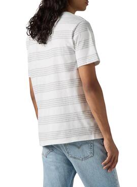 T-shirt Levis Original Housemark   gestreift grau für Männer.