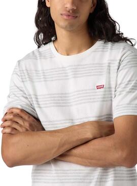 T-shirt Levis Original Housemark   gestreift grau für Männer.