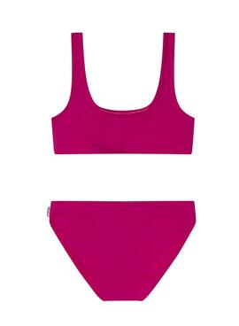 Bikini Pepe Jeans Set rosa fucsia für Mädchen.