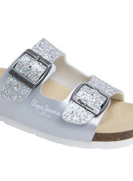 Sandalen Pepe Jeans  Oban in Silber für Mädchen.