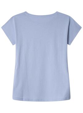 T-Shirt Pepe Jeans Nuria blau für Mädchen.